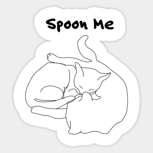 Spoon Me - Simple Cat Doodle Sticker